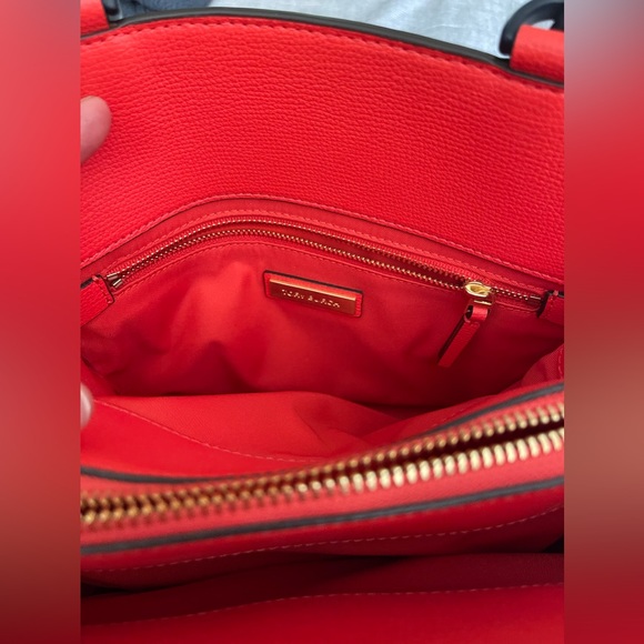 Tory Burch Kira Leather Small Tote Crossbody Bag In Poppy Red - Picture 7 of 14